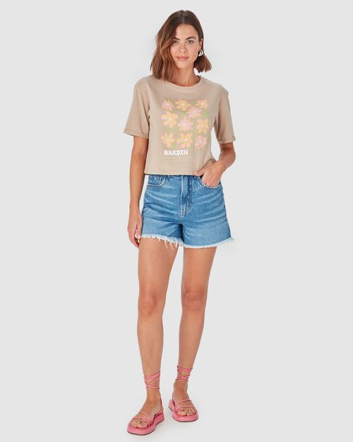 Shorts Feminino Mom Bolso Funcional Em Jeans 100% Algodão