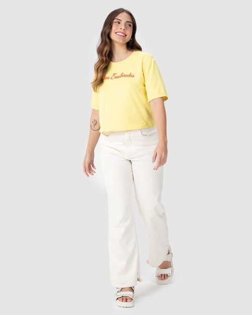 Camiseta Cropped Feminina Dias Ensolarados Em Algodão