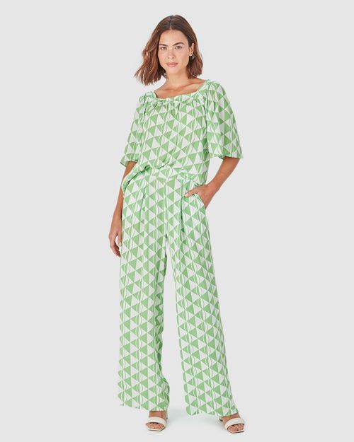 Blusa Feminina Geométrica Decote Quadrado Em Viscose