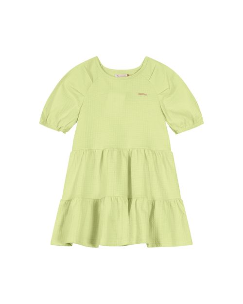 Vestido Menina Manga Bufante Em Malha Texturizada Carinhoso