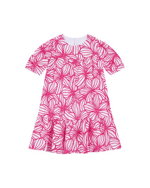 Vestido Menina Manga Curta Estampado Em Tricoline Carinhoso