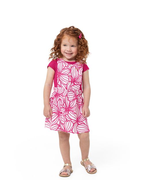 Conjunto Menina Salopete Estampada Em Tricoline Carinhoso