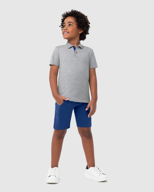 Conjunto Infantil Menino Camisa Polo E Bermuda Em Algodão Malwee Kids