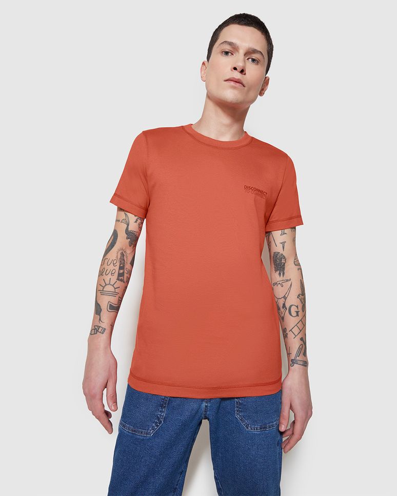 Camiseta Slim Masculina Disconnect To Connect Em Malha Anti Odor - ENFIM