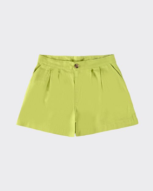 Shorts Feminino Alfaiataria Cintura Alta Em Viscolinho - ENFIM