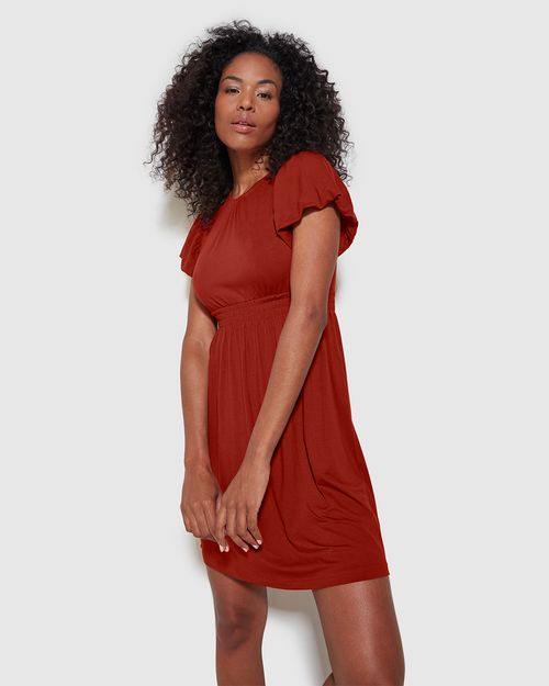 Vestido Feminino Manga Balonê Em Viscose Stretch - ENFIM
