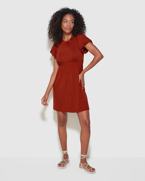 Vestido Feminino Manga Balonê Em Viscose Stretch - ENFIM