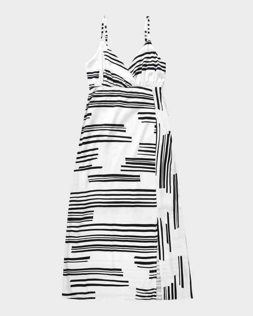Vestido Midi Feminino Estampado Fenda Frontal Em Viscose - ENFIM