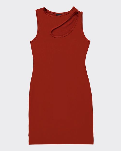 Vestido Justo Feminino Decote Vazado Em Moletinho De Viscose - ENFIM