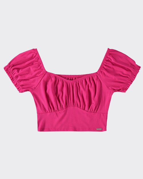 Blusa Cropped Feminina Recorte Busto Em Malha Canelada De Viscose - ENFIM
