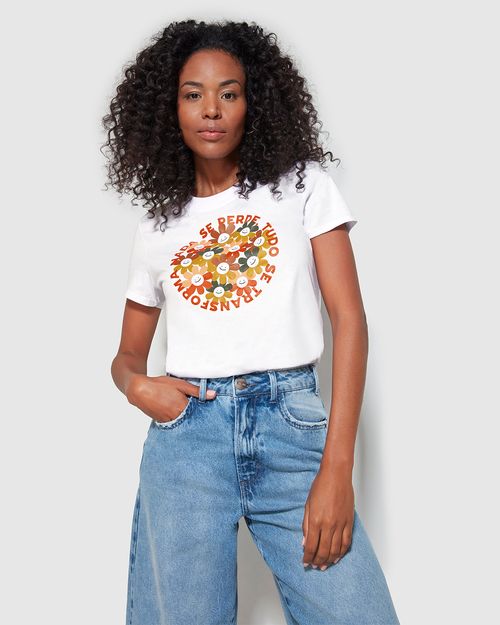 T-Shirt Feminina Slim Tudo Se Transforma Em Algodão - ENFIM