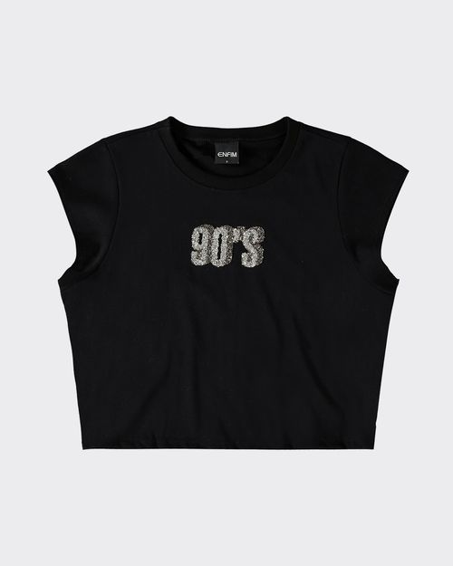 T-Shirt Feminina Baby Look 90's Em Algodão - ENFIM