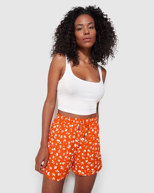 Shorts Feminino Estampa Floral Em Viscose - ENFIM