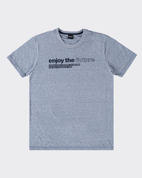 Camiseta Masculina Enjoy The Future Em Malha Rajada Anti Odor - ENFIM