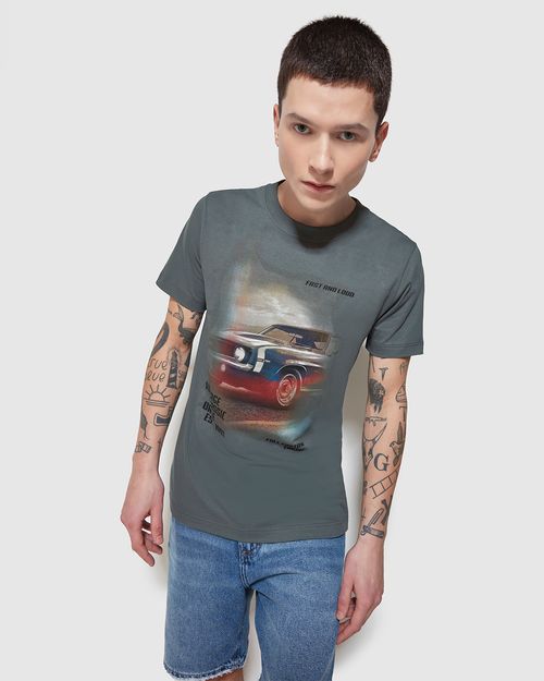 Camiseta Masculina Vintage Classic Drive Em Algodão - ENFIM