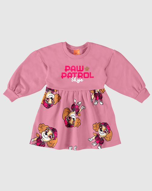 Vestido Infantil Patrulha Canina® Em Moletom Flanelado Malwee Kids