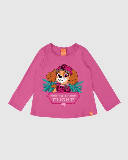 Blusa Infantil Menina Manga Longa Patrulha Canina® Em Algodão Malwee Kids