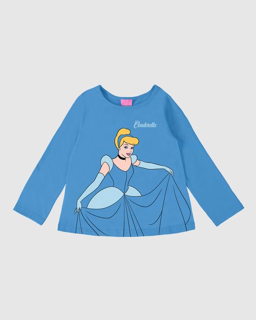 Blusa Infantil Menina Manga Longa Princesa Disney® Em Algodão Malwee Kids