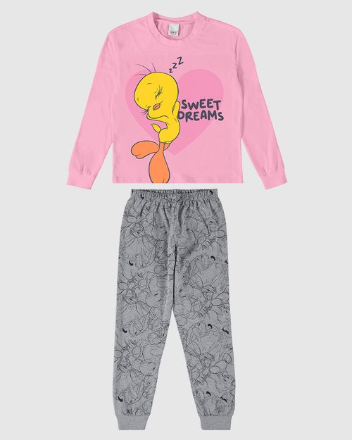 Pijama Infantil Menina Piu-Piu Looney Tunes® Em Algodão Malwee Kids