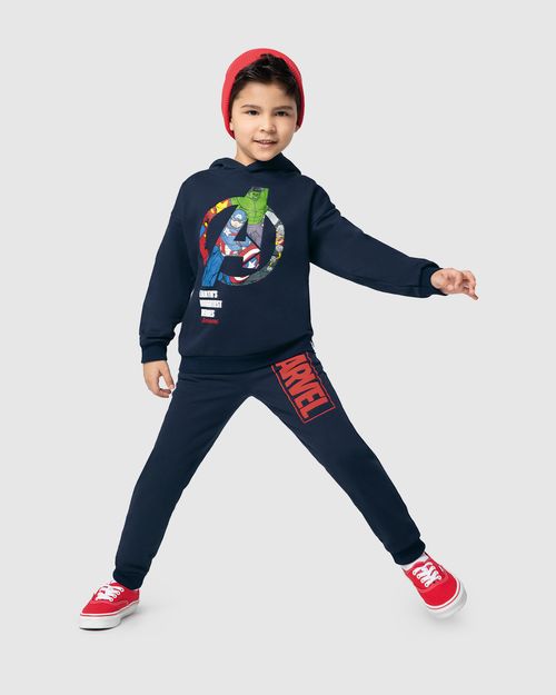 Conjunto Infantil Menino Blusão Avengers® Moletom Flanelado Malwee Kids