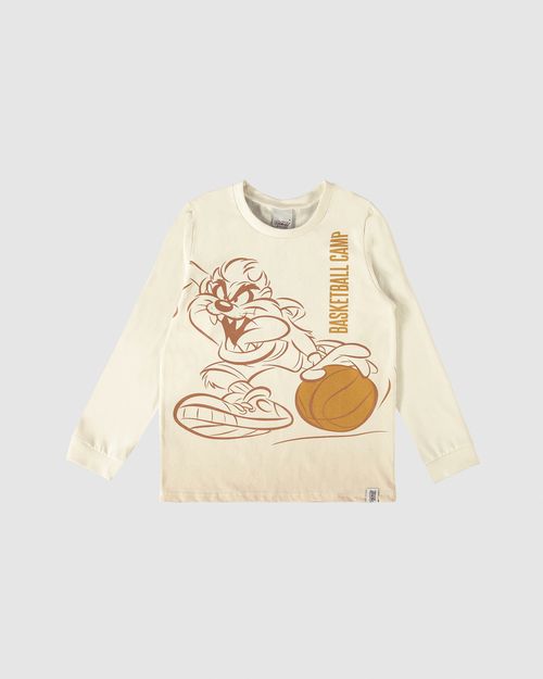 Camiseta Infantil Unissex Manga Longa Looney Tunes® Em Algodão Malwee Kids