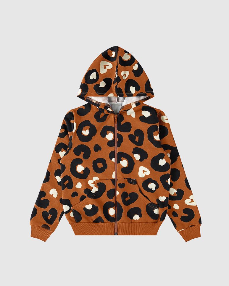 Jaqueta Infantil Menina Animal Print Em Moletom Malwee Kids
