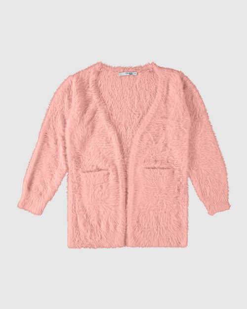 Cardigan Infantil Menina Com Bolso Em Tricô Malwee Kids