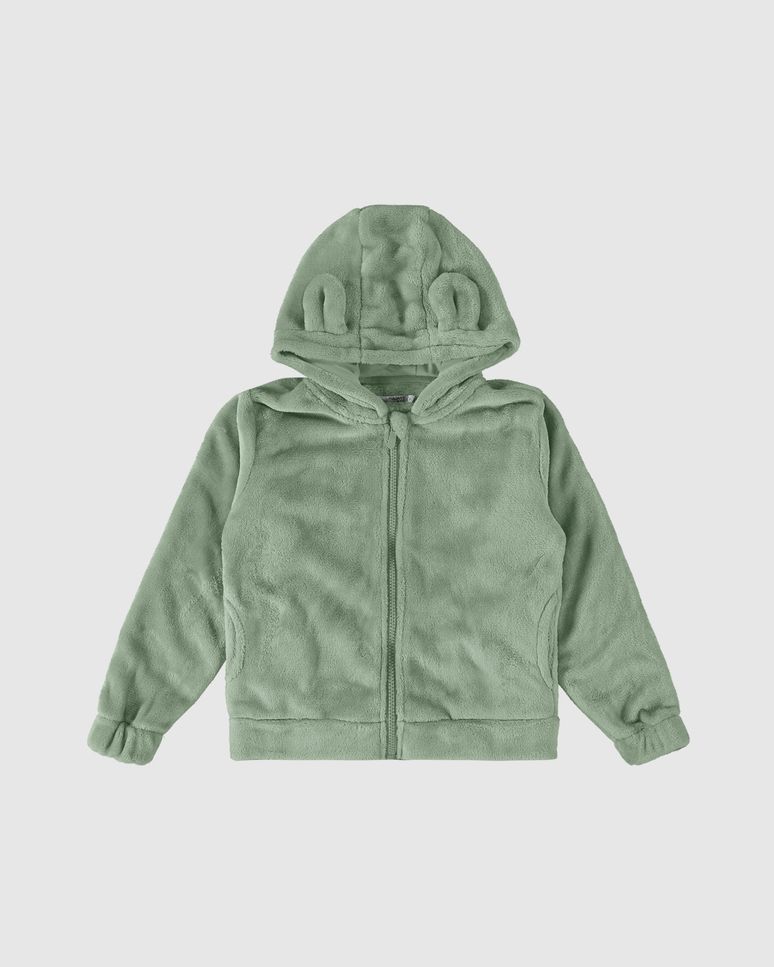 Jaqueta Infantil Unissex Capuz + Aplique Em Fleece Malwee Kids