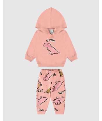 Conjunto Infantil Menina Estampa Puff Em Moletom Flanelado Malwee Kids