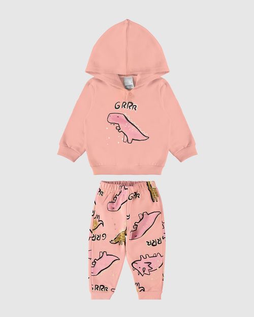 Conjunto Infantil Menina Estampa Puff Em Moletom Flanelado Malwee Kids