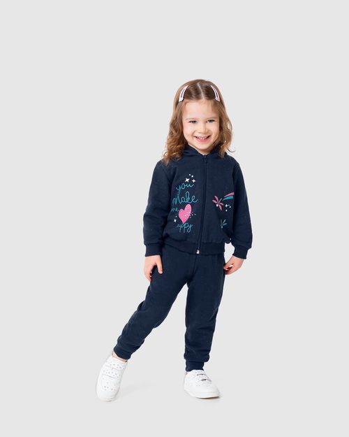 Conjunto Infantil Menina Jaqueta Em Moletom Botonê Malwee Kids