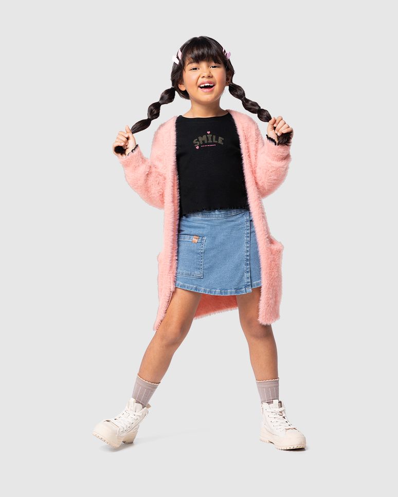 Blusa Menina Smile Manga Longa Em Ribana Malwee Kids