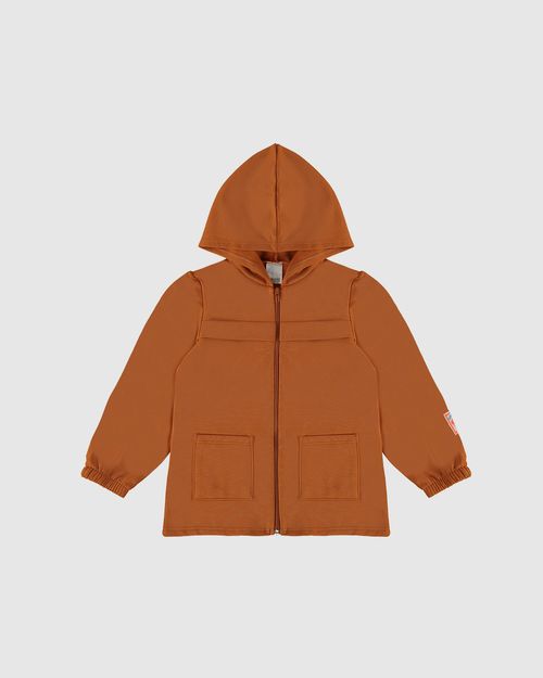 Jaqueta Infantil Menina Parka Em Moletom Flanelado Malwee Kids