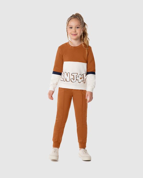 Conjunto Infantil Menina Enjoy Em Malha Relevo Malwee Kids