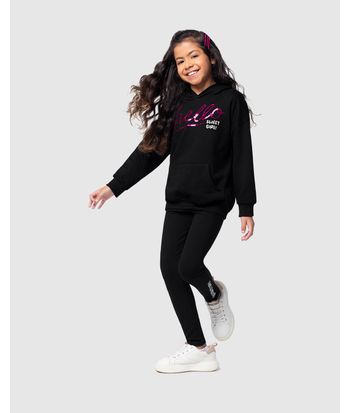 Conjunto Infantil Menina Hello Sweet Girl! Em Moletom Flanelado Malwee Kids