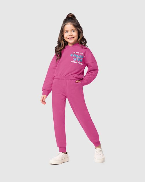 Conjunto Infantil Menina Music Style Em Moletom Flanelado Malwee Kids