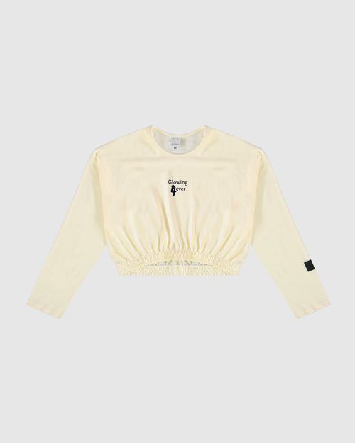 Blusa Cropped Menina Manga Longa Em Algodão Malwee Kids