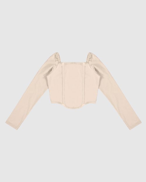 Blusa Menina Manga Longa Corset Em Algodão Malwee Kids