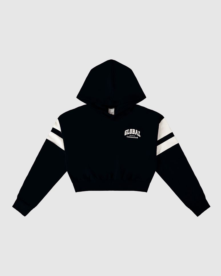 Blusão Cropped Menina Com Capuz Em Moletom Flanelado Malwee Kids