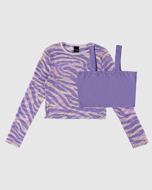 Conjunto Menina Blusa Cropped Estampada + Top Malwee Kids