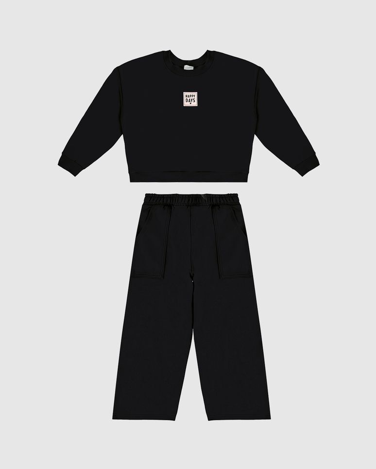 Conjunto Infantil Menina Happy Days Em Moletom Flanelado Malwee Kids