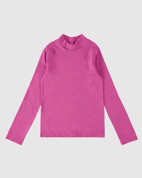 Blusa Infantil Menina Gola Alta Manga Longa Em Ribana Malwee Kids