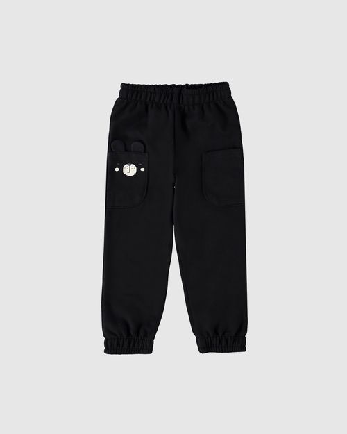 Calça Infantil Unissex Bolso + Aplique Em Moletom Flanelado Malwee Kids