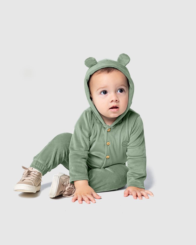 Conjunto Infantil Unissex Com Capuz Em Malha Soft Malwee Kids