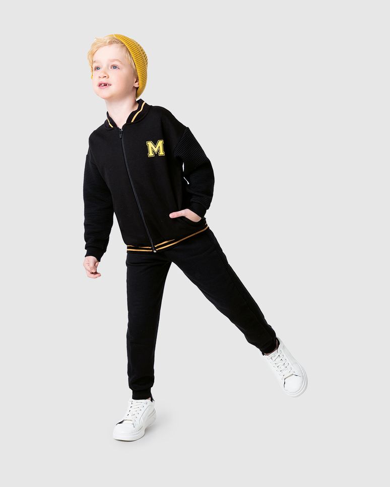 Jaqueta Infantil Menino Bomber Em Moletom Flanelado Malwee Kids