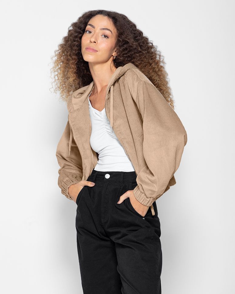 Jaqueta Ampla Feminina Em Veludo Cotelê - ENFIM