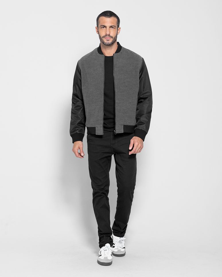 Jaqueta Bomber Masculina Em Lã Batida E Tafetá - ENFIM