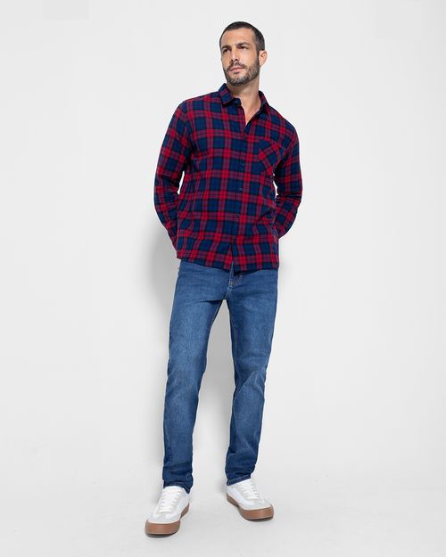 Camisa Masculina Regular Em Flanelado Xadrez - ENFIM