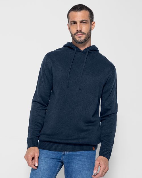 Blusão Masculino Capuz E Bolso Lateral Em Tricô - ENFIM