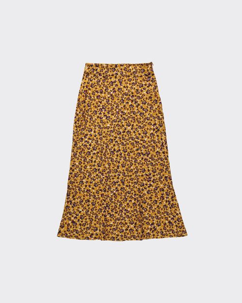 Saia Midi Feminina Evasê Estampada Em Viscose - ENFIM